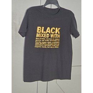 UNBRANDED T-SHIRT COLOR BLACK/GOLD SHORT SLEEVE SIZE M